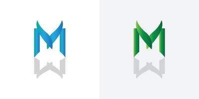 abstracte logo letter m vector