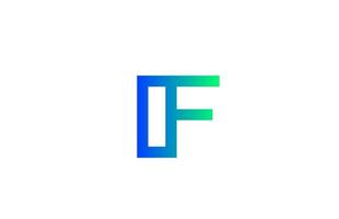 groen blauw f alfabet letterpictogram logo. lijnontwerp voor bedrijfs- en bedrijfsidentiteit vector