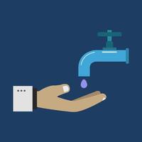 water besparen met de hand vector
