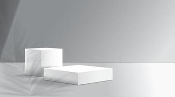 wit podium met minimale witte achtergrond voor productpresentatiesjabloon. vector