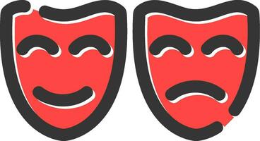 theater maskers creatief icoon ontwerp vector