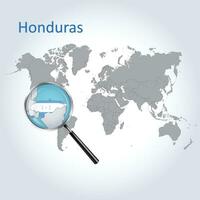 uitvergroot kaart Honduras met de vlag van Honduras uitbreiding van kaarten, vector kunst