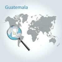 uitvergroot kaart Guatemala met de vlag van Guatemala uitbreiding van kaarten, vector kunst