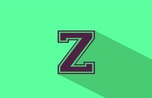 alfabet letter z logo pictogram in bruin en groen. creatief ontwerp voor bedrijf en bedrijf met lange schaduw vector