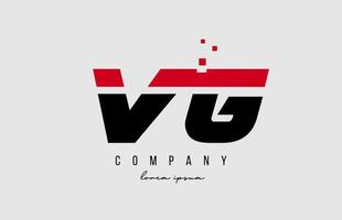 vg vg alfabet letter logo combinatie in rode en zwarte kleur. creatief pictogramontwerp voor bedrijf en bedrijf vector