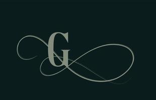 monogram elegante vintage g alfabet letterpictogram logo in groene kleur. creatief ontwerp voor bedrijf en bedrijf vector
