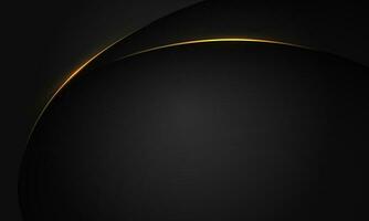 abstract goud lijn licht kromme zwart schaduw Aan donker grijs meetkundig met blanco ruimte ontwerp modern luxe achtergrond vector