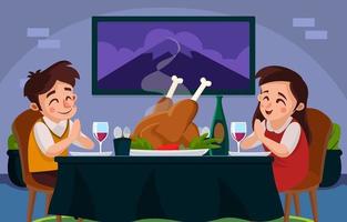 Thanksgiving thuis vieren vector