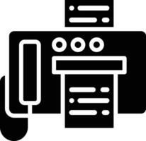 fax machine solide en glyph vector illustratie