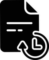 document tijd solide en glyph vector illustratie