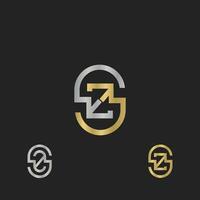 alfabet initialen logo zo, zs, z en s vector