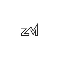 alfabet initialen logo zm, mz, z en m vector