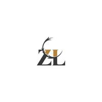 alfabet initialen logo zl, lz, z en l vector