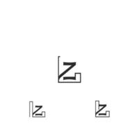 alfabet initialen logo zl, lz, z en l vector