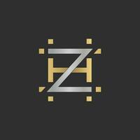 alfabet initialen logo hz, zh, h en z vector