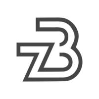 alfabet brieven initialen monogram logo bz, zb, z en b vector