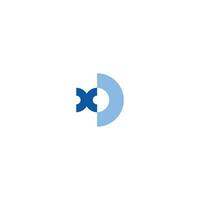 dx, xd, d en X abstract eerste monogram brief alfabet logo ontwerp vector