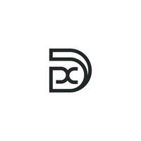 dx, xd, d en X abstract eerste monogram brief alfabet logo ontwerp vector