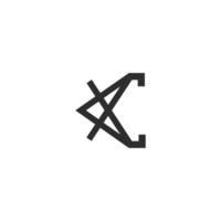 alfabet letters initialen monogram logo xc, cx, x en c vector