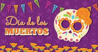 schattig dia de los Muertos poster vector