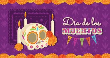 schattig dia de los Muertos poster vector