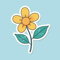 bloem tekenfilm illustratie vector sticker ontwerp