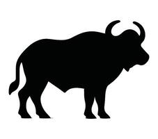 vector, geïsoleerd silhouet van Afrikaanse buffel. vector