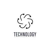 abstract technologie cirkels logo ontwerp sjabloon vector illustratie