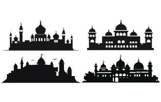 Jaipur Indië stad horizon vector silhouet, jaipur horizon Rajasthan Indië stad vector lineair