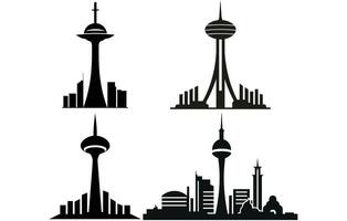 Teheran stad horizon silhouet achtergrond, vector illustratie