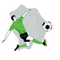 wereld Amerikaans voetbal kampioenschap vlak vector illustratie gebruikt voor grafisch ontwerp , spelers schoppen de bal