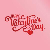 belettering gelukkig valentijnsdag dag banier, valentijnsdag dag groet kaart sjabloon met typografie tekst gelukkig valentijnsdag dag en rood hart en lijn Aan achtergrond. vector illustratie