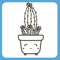wit achtergrond cactus icoon vector, vlak icoon, beroerte schets icoon reeks geïsoleerd Aan wit achtergrond vlak vector illustratie, mobiel app bedrijf icoon.