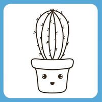 wit achtergrond cactus icoon vector, vlak icoon, beroerte schets icoon reeks geïsoleerd Aan wit achtergrond vlak vector illustratie, mobiel app bedrijf icoon.