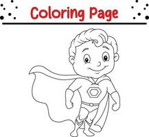 kleur boek bladzijde voor kinderen, kinderen superheld vector