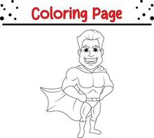 kleur boek bladzijde voor kinderen, kinderen superheld vector