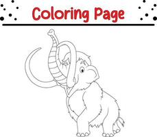 mammoet- kleur bladzijde voor kinderen vector