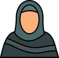 Moslim vrouw lijn gevulde icoon vector
