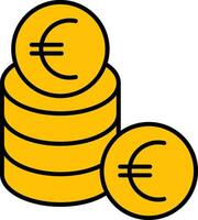 euro lijn gevulde icoon vector