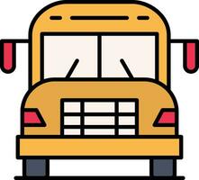 school- bus lijn gevulde icoon vector