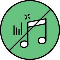 Nee muziek- lijn gevulde icoon vector