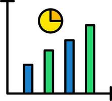 statistieken lijn gevulde icoon vector