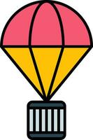 parachute lijn gevulde icoon vector