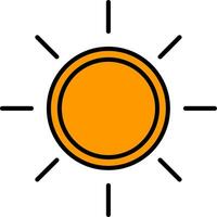 zonnig lijn gevulde icoon vector