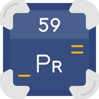 praseodymium lijn gevulde icoon vector