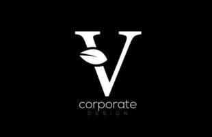 zwart-wit v letter alfabet blad logo pictogram ontwerp voor bedrijf en onderneming vector
