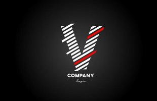 zwart wit rood v alfabet letter logo ontwerp pictogram voor bedrijf en bedrijf vector