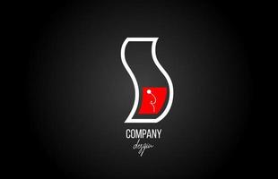 s alfabet letter logo met bloemen vintage design icoon in zwart wit rood voor zaken en bedrijf vector