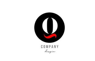 q letter alfabet pictogram logo ontwerp in wit rood met cirkel voor zaken en bedrijf vector