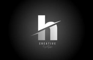 zwart-wit h letter logo alfabet pictogram ontwerp voor bedrijf en onderneming vector